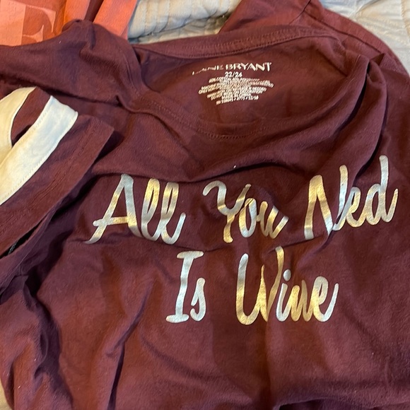 Lot of 4 wine themed 3x short sleeve t shirts l. Plus size Lane Bryant Nine West - Picture 3 of 5